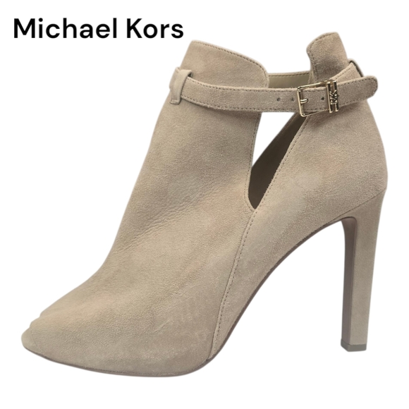 Michael Kors Lawson Open Toe Suade Leather Heels Size 9‎ ☆ - Picture 1 of 14